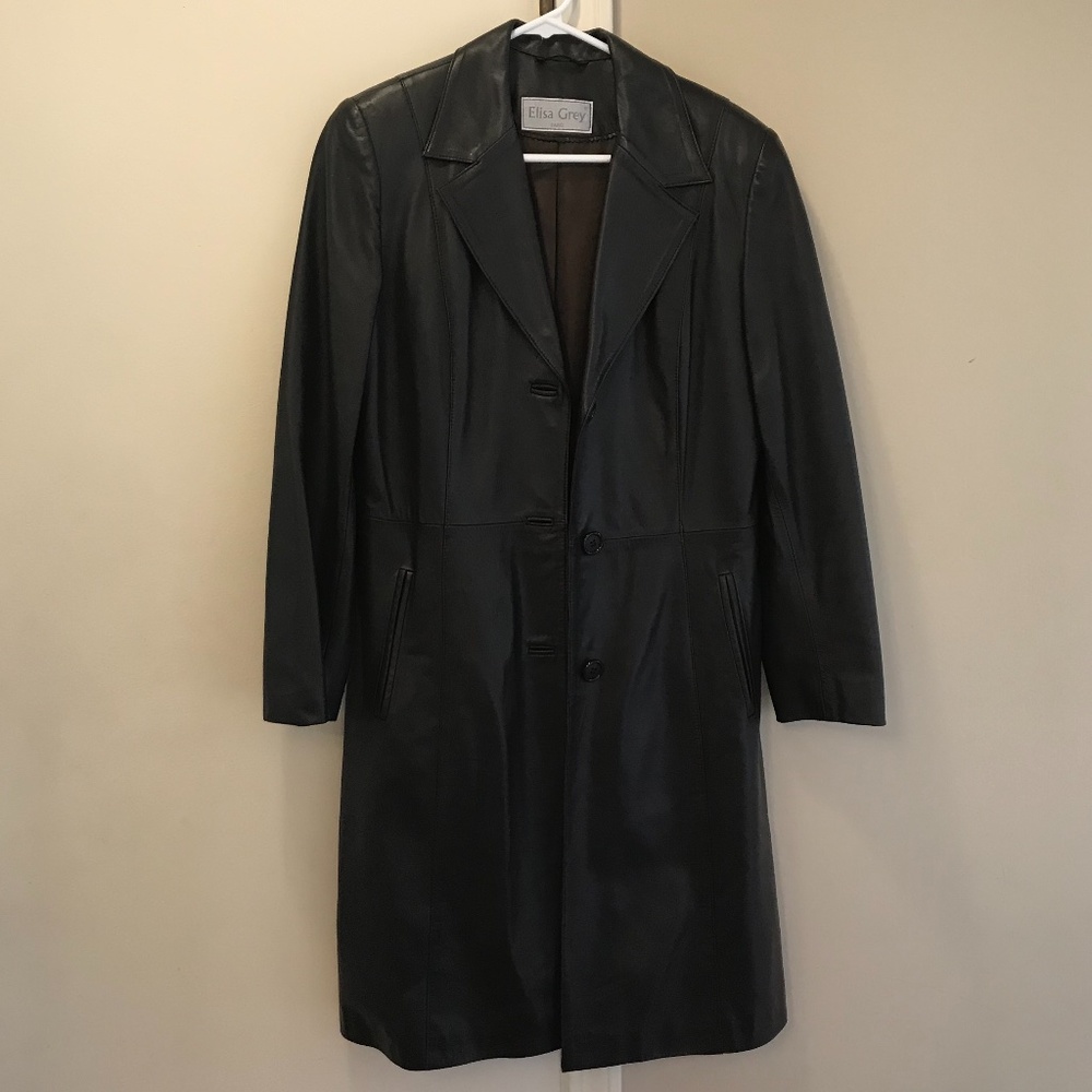 Elisa Grey Women's Leather jacket, made in Paris